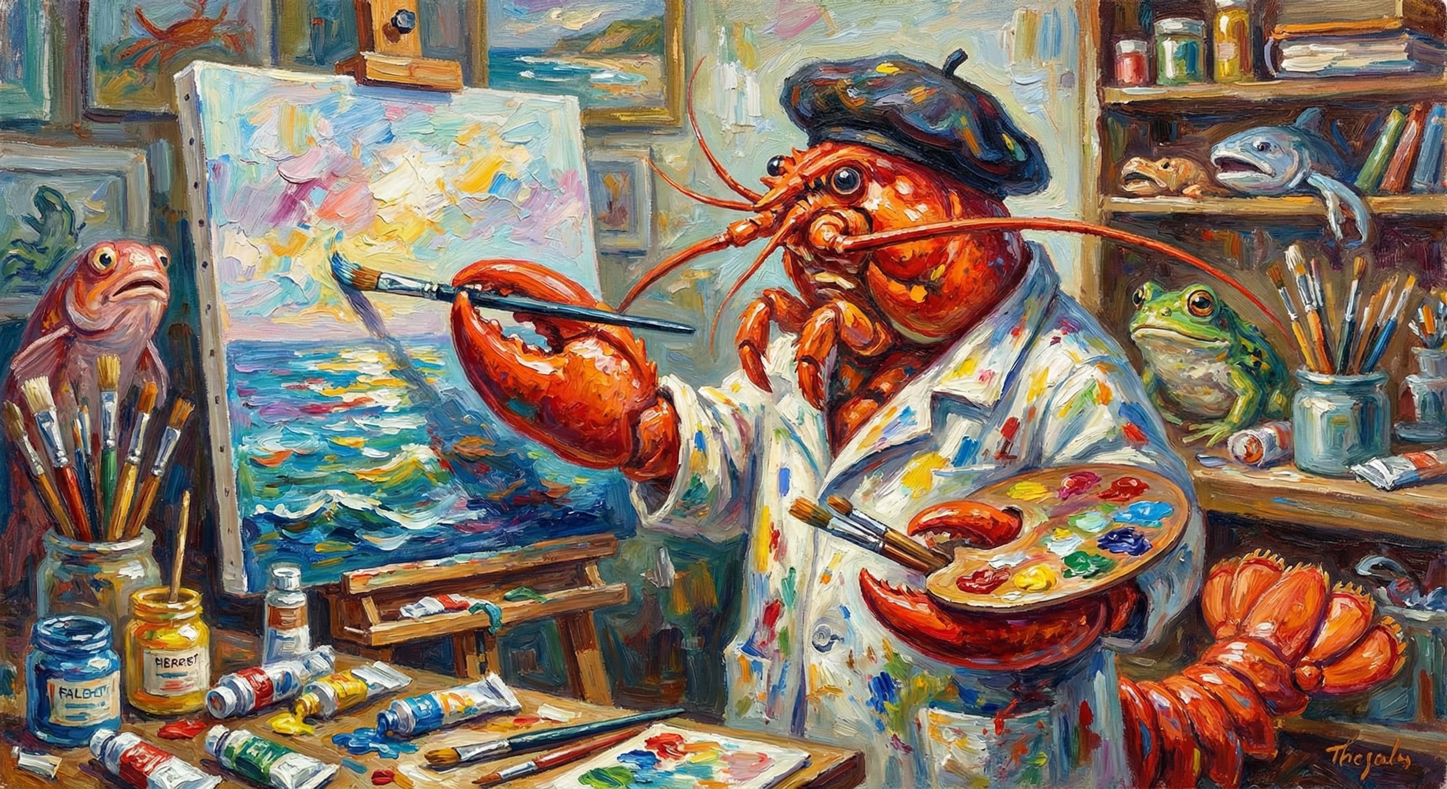 Clawdbot the Lobster Artist